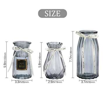 BIGIVACA Modern Glass Vase Set for Home Decor and Weddings