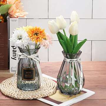 BIGIVACA Modern Glass Vase Set for Home Decor and Weddings