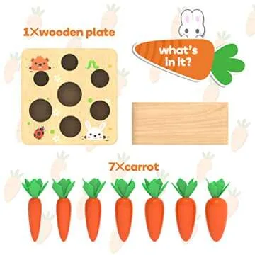Montessori Wooden Carrots Harvest Educational Toy for Kids