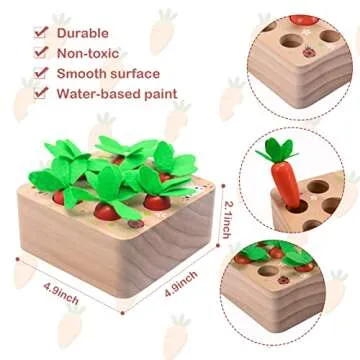 Montessori Wooden Carrots Harvest Educational Toy for Kids