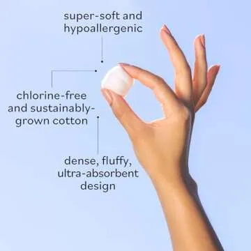 Sky Organics Organic Jumbo Cotton Balls for Sensitive Skin, 100% Pure Organic Cotton Sustainably Grown, Chlorine Free, Hypoallergenic, Ultra-Soft and Absorbant for Beauty&Personal Care, 300 ct