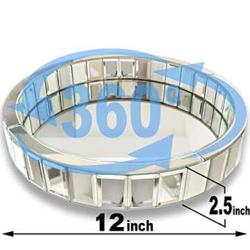 Wocred Round Rotary Tray,Super Gorgeous Kitchen Tray with Rotating Bearing,Jewelry Organizer Decorative Tray for Dresser,Coffee Table,Bedroom Ottoman(12”x12”x2.5”)