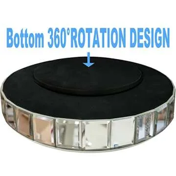 Wocred Round Rotary Tray,Super Gorgeous Kitchen Tray with Rotating Bearing,Jewelry Organizer Decorative Tray for Dresser,Coffee Table,Bedroom Ottoman(12”x12”x2.5”)