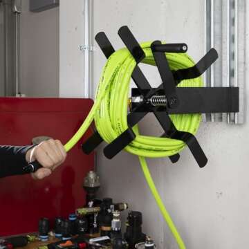 Flexzilla 3/8" x 100' Air Hose Reel - Heavy Duty & Durable