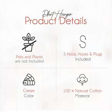 Macrame Plant Hangers Indoor Macrame Hanging Planters for Indoor Plants, 6 Pack Hanging Plant Holders Indoor Hanging, Macromay Plant Hangers for Indoor Plant Hanger, Outdoor Flower Pots Holder