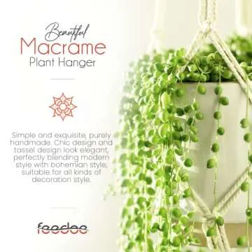 Macrame Plant Hangers 6 Pack Stylish Indoor Planters