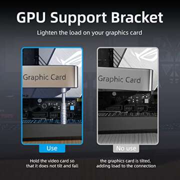 GPU Support Bracket, 2.75-4.52Inch GPU Sag Bracket with Non-Slip Sheet, GPU Holder for Prevent Graph...