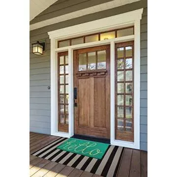 DII Hello Coir Fiber Doormat Non-Slip for All Entryways