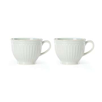 Lenox French Perle Latte Mug Set - Elegant Stoneware