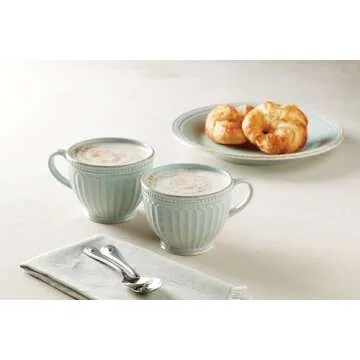 Lenox French Perle Latte Mug Set - Elegant Stoneware