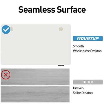 MOUNTUP Height Adjustable Electric Standing Desk Whole-Piece, 48 x 24 Inches Quick Assembly Sit Stand Desk, Stand Up Desk with Memory Controller, Ergonomic Desk, White