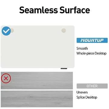 MOUNTUP Height Adjustable Electric Standing Desk Whole-Piece, 48 x 24 Inches Quick Assembly Sit Stand Desk, Stand Up Desk with Memory Controller, Ergonomic Desk, White