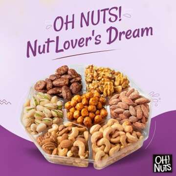 Nuts Gift Basket 7 Variety Roasted Salted Nuts Holiday Gift Basket - 1.8 LB Prime Gourmet Assortment Nuts Tray, Gift Ideas for Birthday, Anniversary, Corporate for Men and Women by Oh Nuts