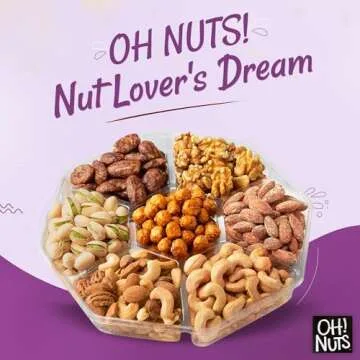 Nuts Gift Basket 7 Variety Roasted Salted Nuts Holiday Gift Basket - 1.8 LB Prime Gourmet Assortment Nuts Tray, Gift Ideas for Birthday, Anniversary, Corporate for Men and Women by Oh Nuts