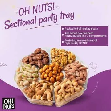Nuts Gift Basket 7 Variety Roasted Salted Nuts Holiday Gift Basket - 1.8 LB Prime Gourmet Assortment Nuts Tray, Gift Ideas for Birthday, Anniversary, Corporate for Men and Women by Oh Nuts