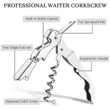 HYZ 2-Pack Wine Opener Waiter Corkscrew, Professional Wine Key for Servers, Bartender with Foil Cutt...