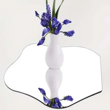 QDSSDECO Asymmetrical Wall Mounted Mirror, Wavy Mirror, Irregular Shaped for Living Room, Bedroom, Entryway, 18" x22"