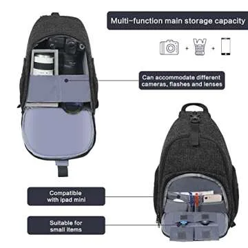 MOSISO Camera Bag Sling Backpack, DSLR/SLR/Mirrorless Photography Waterproof Camera Case Crossbody S...