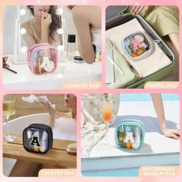 YOOLIFE Mini Initial Makeup Bag | Stylish Travel Toiletry Bag
