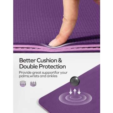 Ewedoos Eco Friendly Yoga Mat Thick TPE Yoga Mat Non Slip Yoga Mats Anti-tear Exercise Workout Mat for Women Men Kids Yoga, Pilates and Fitness