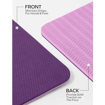 Ewedoos Eco Friendly Yoga Mat Thick TPE Yoga Mat Non Slip Yoga Mats Anti-tear Exercise Workout Mat for Women Men Kids Yoga, Pilates and Fitness