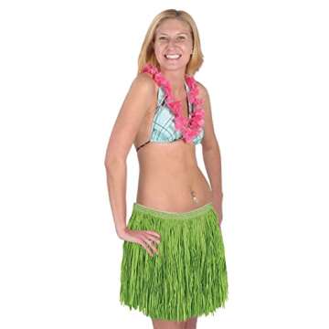 Adult Mini Green Hula Skirt