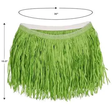 Vibrant Adult Mini Green Hula Skirt for Themed Parties