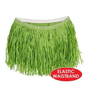Vibrant Adult Mini Green Hula Skirt for Themed Parties
