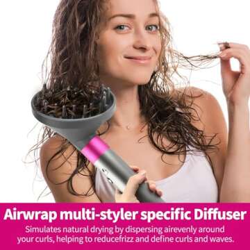 BVACUMHEAD Upgraded Diffuser Attachment for Dyson Airwrap Styler - Converts to Hair Dryer Diffuser Nozzle, 973365-01, Grey