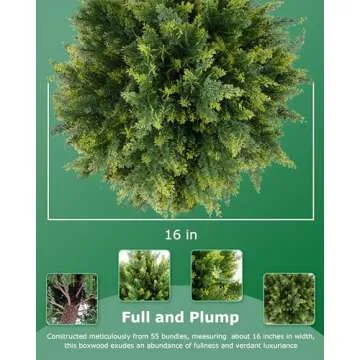 27.6" Cypress Topiary - UV Resistant Artificial Greenery