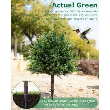 27.6" Cypress Topiary - UV Resistant Artificial Greenery