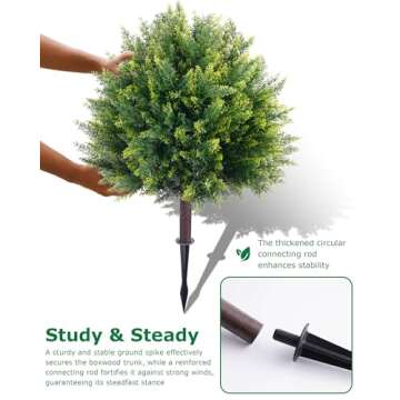 27.6" Cypress Topiary - UV Resistant Artificial Greenery