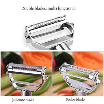 Dual Julienne & Vegetable Peeler with Cleaning Brush