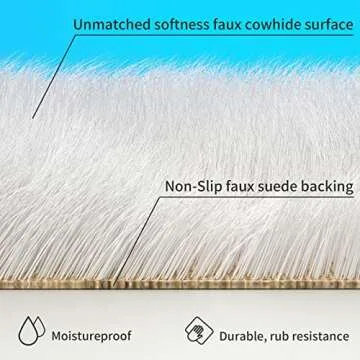 J.THBRO Faux Cowhide Rug Faux Fur Rug Animal Shaped Area Rug Cow Print Area Rug for Living Room Home Decor Rug 4.92 ft * 6.56 ft