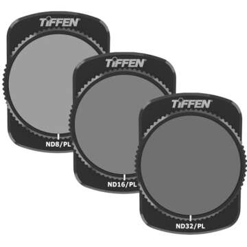 Tiffen Magnetic ND & CPL Filter Kit Compatible with DJI OSMO Pocket 3, 3 Pack ND16 ND64 ND256 CPL Po...