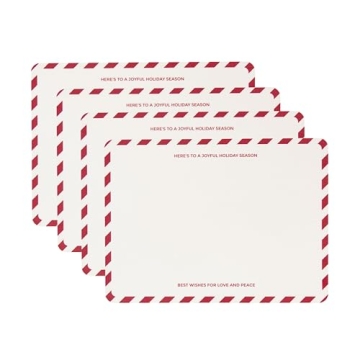 Hofdeco Premium Christmas Holiday Placemats, Set of 4, Water Oil Proof Vegan Leather Place Mats for ...