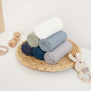 Buy Konssy 6 Pack Muslin Baby Burp Cloths - Soft and Absorbent