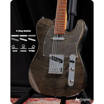 Leo Jaymz TL Electric Guitar - Flame Maple Top for Beginners