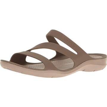 Crocs Women's Swiftwater Sandals, Walnut, Numeric_6