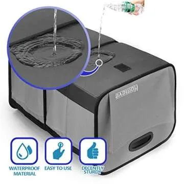 Homeve Collapsible Multi-Compartment Car Organizer - Reinforced Handles, Foldable and Waterproof, 600D Oxford Polyester, Suitable for Any Car, SUV, Mini-Van, Grey