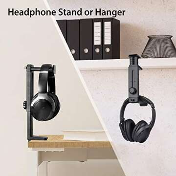 NEETTO HS906 Headphone Stand & Hanger - Adjustable, 2-in-1