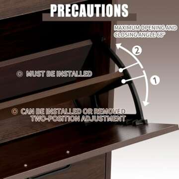 KUMIUNION Shoe Storage Cabinet with 3 Adjustable Drawers