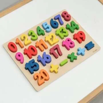 Solobo Wooden Numbers Puzzle - Chunky Numbers 0-20, Learning Toy for Toddlers, Perfect Kindergarten Puzzle, Educational Kids Puzzles, Toddler Wooden Puzzles, Best Number Toys, Montessori Education