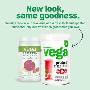 Vega Simple Protein Powder - Vegan, Gluten Free, Delicious Vanilla