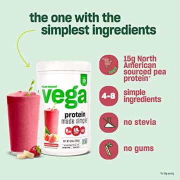 Vega Simple Protein Powder - Vegan, Gluten Free, Delicious Vanilla