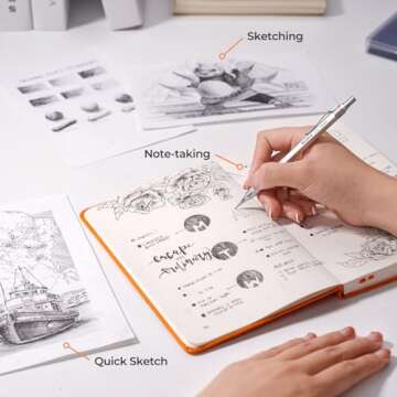 Nicpro 0.7 Metal Mechanical Pencil Set with Case, 3PCS MP1000 0.7mm Artist Lead Pencil With 8 Tube HB Refills, 3 Erasers, 9 Eraser Refill For Architect Art Drafting Drawing Engineering, Sketching