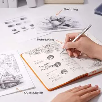 Nicpro 0.7 Metal Mechanical Pencil Set with Case, 3PCS MP1000 0.7mm Artist Lead Pencil With 8 Tube HB Refills, 3 Erasers, 9 Eraser Refill For Architect Art Drafting Drawing Engineering, Sketching