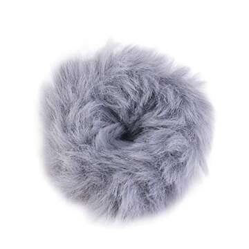 LOVEF 6 Pcs Fuzzy Furry Artificial Rabbit Fur Faux Fur Hair Band Rope Hair Holder Wristband Hair Ring Hair Tie Ponytail Holder Hair Accessories
