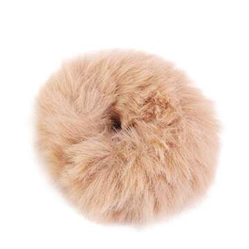 LOVEF 6 Pcs Fuzzy Furry Artificial Rabbit Fur Faux Fur Hair Band Rope Hair Holder Wristband Hair Ring Hair Tie Ponytail Holder Hair Accessories