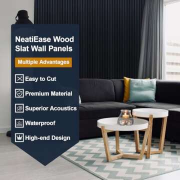 NeatiEase Wood Slat Wall Panels, Stylish & Soundproof